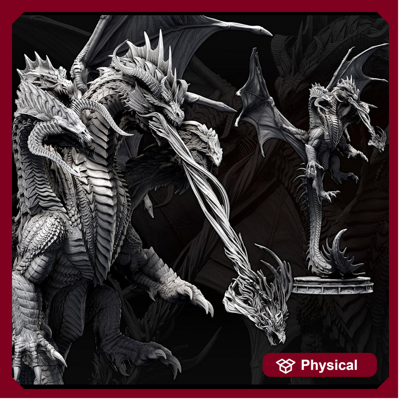 Tiamat God Dragon Queen Hovering (3 sizes) D&D Miniature | 280mm Wing Span,370mm Height | Resin Figurine |Dungeons and Dragons 5e Pathfinder - Only-Games