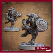 Kobold Fighter with Scimitar & Shield, Boomerang PC NPC DnD | 28mm, 32mm, 54mm, 75mm Scale Miniature | Dungeons and Dragons | Artisan Guild - Only-Games