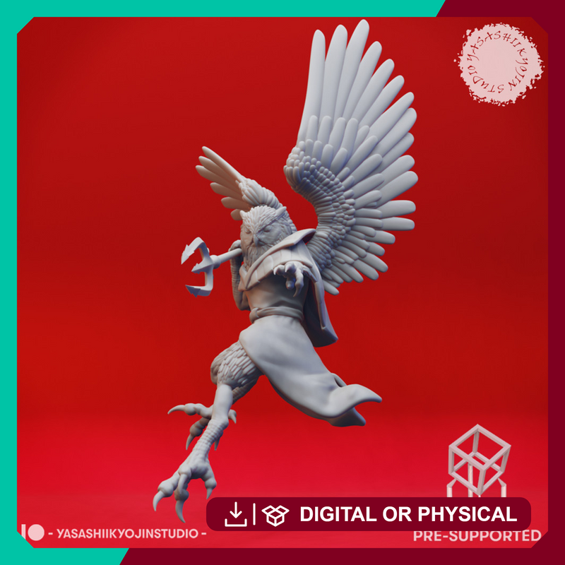 Owlin Fighter - Tabletop Miniature (Pre-Supported)