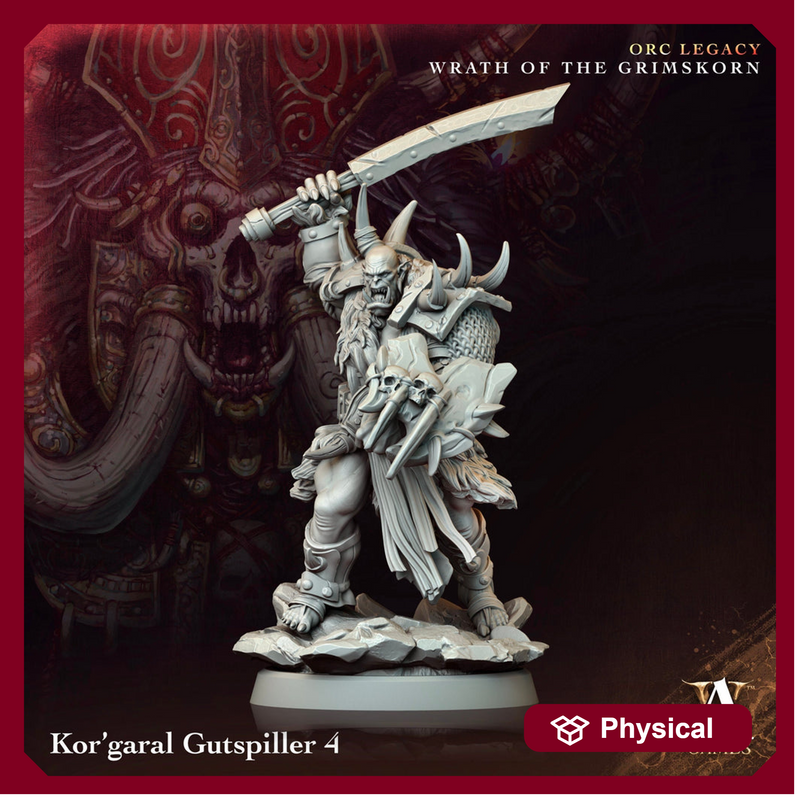 Orc Chief Fighter Barbarian Sword and Buckler, Half-Orc | Scales: 28mm,32mm ,54mm,75mm,100mm  Megaboss | Dungeons & Dragons 5e | Pathfinder - Only-Games