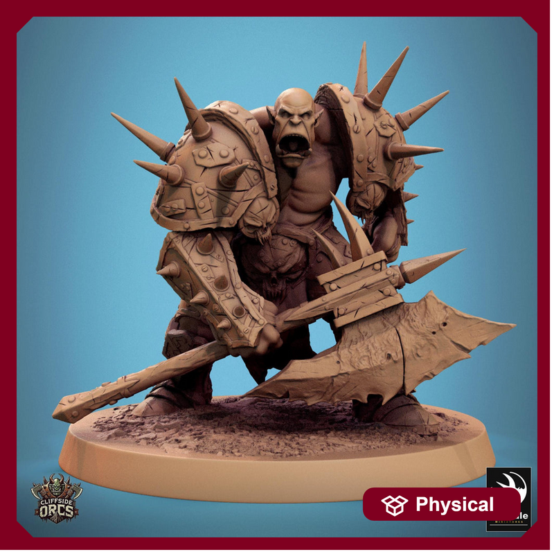 Orc Fighter Barbarian Battle Axe, Half-Orc | Scales: 28mm,32mm ,,54mm,75mm,100mm  Megaboss | Dungeons & Dragons 5e |Pathfinder - Only-Games