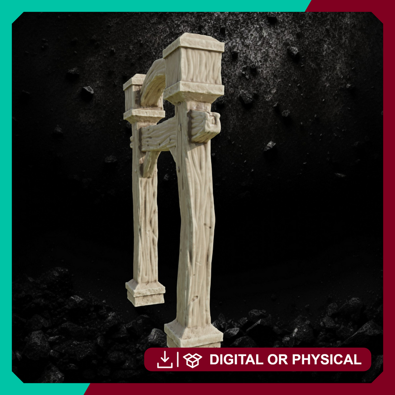 Wood Village Gate - Fantasy Terrain Centerpiece STL for DnD & Wargaming