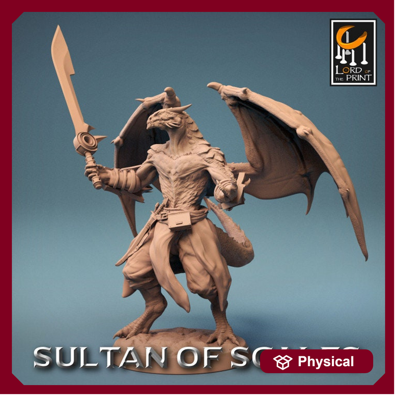 Dragonborn Fighter Ranger Barbarian | 28mm,32mm,54mm,75mm,100mm Scale Resin Mini | Dungeons and Dragons D&D 5e Pathfinder |Lord of the Print - Only-Games