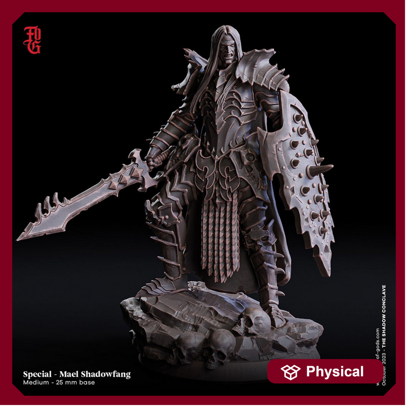 Oathbreaker Paladin Fighter PC / NPC | 28mm, 32mm,54mm,75mm,100mm Scales | Player Character Mini  -D&D 5e Pathfinder Figurine |Flesh of Gods - Only-Games