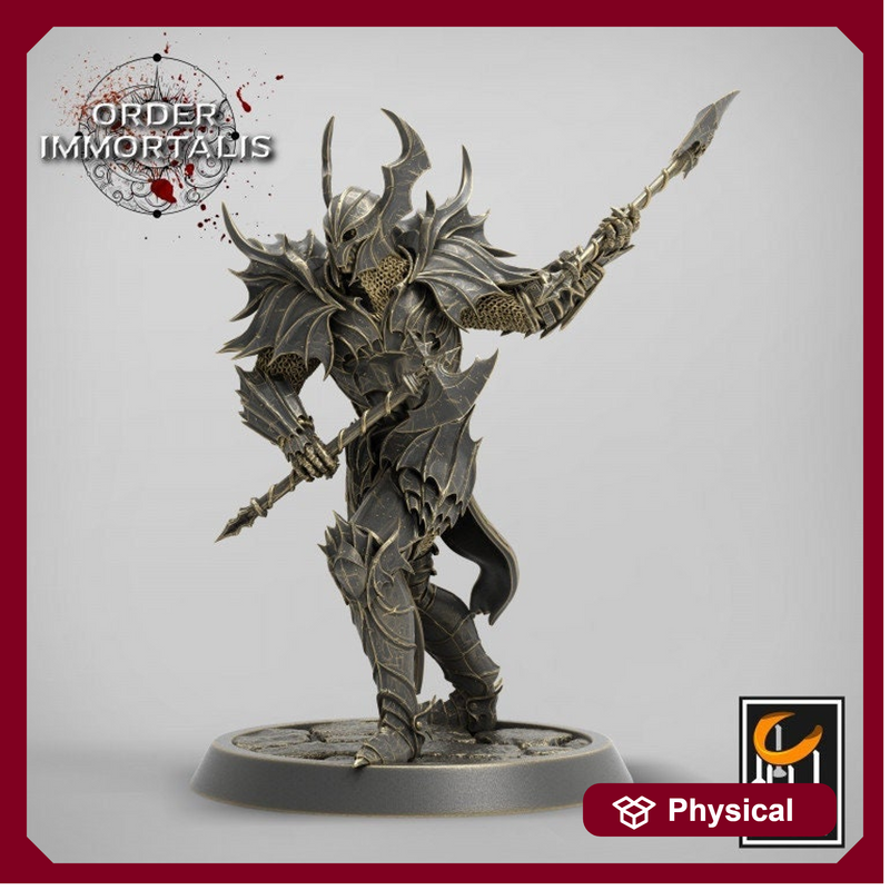 Fighter Charging Two Weapon style Axes , Chaos Knight,  Unpainted Miniature | 28mm, 32mm,75mm Scales | Dungeons and Dragons | Pathfinder | - Only-Games