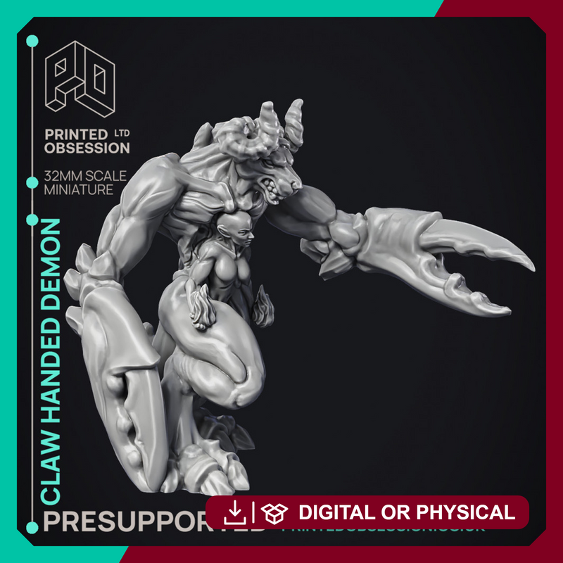 Claw Handed Demon - Greater Demon - PRESUPPORTED - 32 mm scale