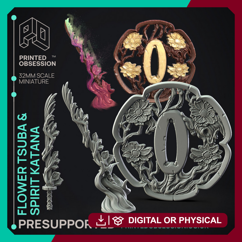 Flower Tusba - Prop & Spirit wepon -  PRESUPPORTED - Illustrated and Stats - 32mm scale
