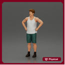 Man standing with his hands on his hips thinking and wondering