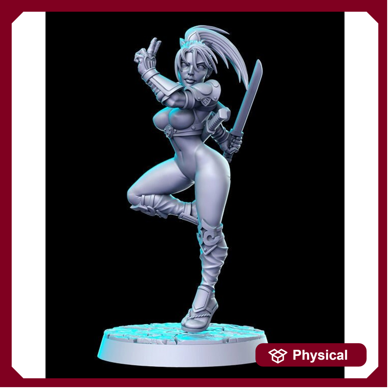 Sexy Pinup Female Monk Classic Video Game |28mm,32mm,54mm,75mm,100mm Scales Unpainted resin Figure D&D Tabletop Miniature Gaming |RN Estudio - Only-Games