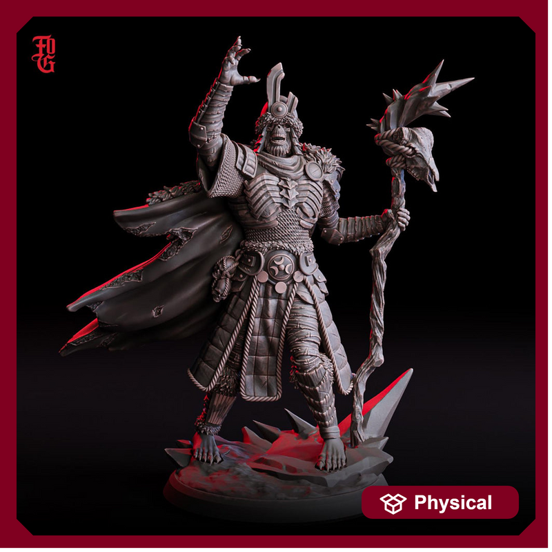 Undead Warlock Lich Death Knight | 28mm,32mm,54mm,75mm,100mm Scale | Undead Dungeons & Dragons 5e Miniatures | Pathfinder |Figurine DnD Mini - Only-Games