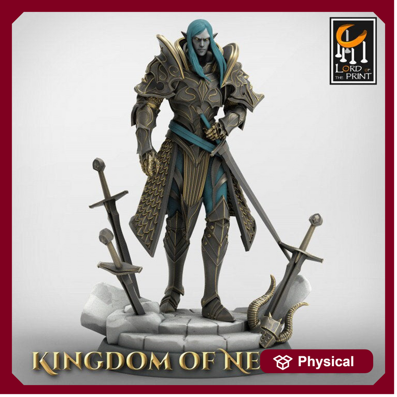 High Elf Lord Paladin, Moon Elf,  Eladrin  Unpainted Miniature | 28mm, 32mm,54mm,75mm, 100mm Scales | Dungeons and Dragons | Pathfinder | - Only-Games