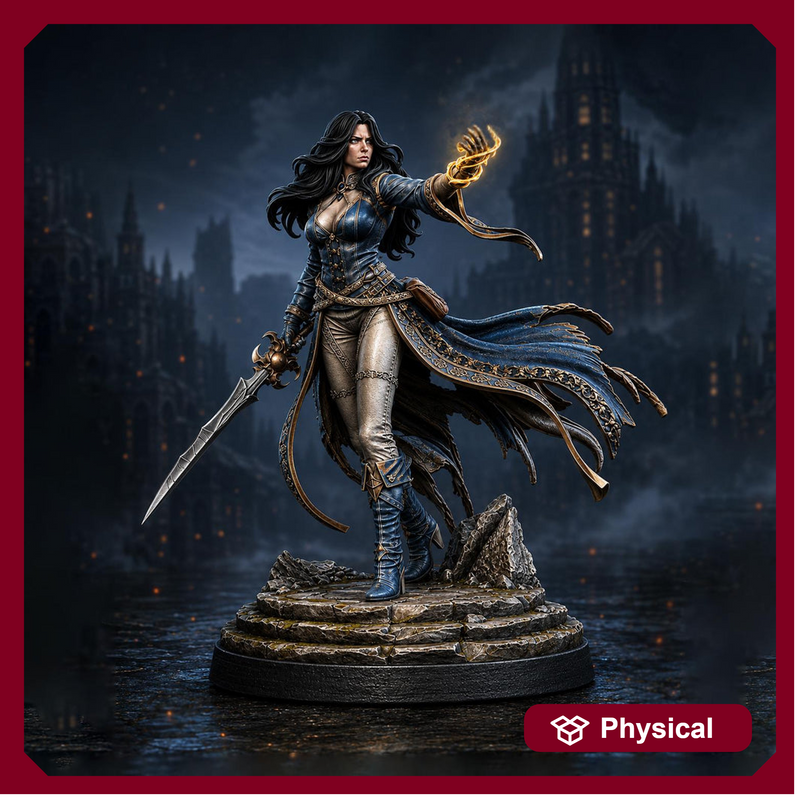 Female Warlock Unpainted Miniature, Malyra Pactblade Warlock, PaintedOrNot Original Resin Mini for DnD 5E - Only-Games