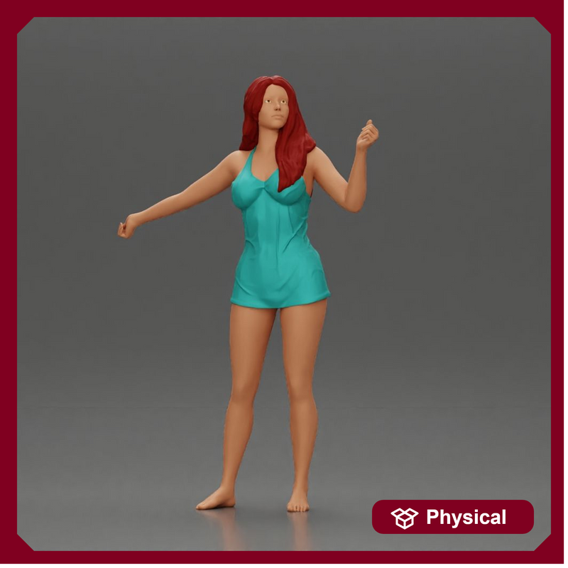 woman wearing a wet shirt moving gracefully with her arms in motion