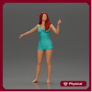 woman wearing a wet shirt moving gracefully with her arms in motion