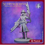 SteamPunk Bladester CyberPunk  | Dungeons and Dragons Resin Figure Miniature | 28mm,32mm,75mm Scales | Pathfinder Mini for Painting | - Only-Games