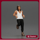 Man with long hair in Tank Top and Pants Leaning Confidently on Car