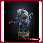 Human Paladin Fighter Sword & Shield |Unpainted Miniature| 5 Sizes/Scales | Pathfinder Figure | DnD | Figurine - Only-Games