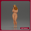 naked woman striking a thoughtful pose