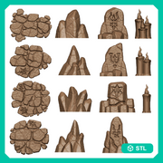 Demonic Temple Basing Bits Pack - 32mm Tabletop Scenery - Only-Games