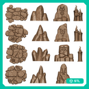 Demonic Temple Basing Bits Pack - 32mm Tabletop Scenery