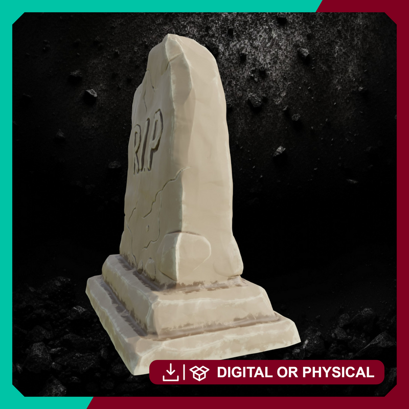 Tombstone 3 - Graveyard Terrain STL, DnD & Wargaming Scenery