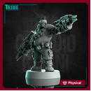 (0295) Male cyberpsychopath sci-fi cyborg with laser rifles