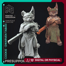 Cookie - Cat chef - Monster Hunting party -  PRESUPPORTED - Illustrated and Stats - 32mm scale