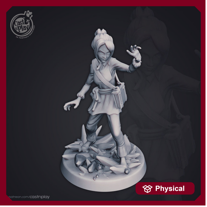 Female young Human Wizard Miniatures | Spell Caster | Dungeons n D | 28mm, 32mm,54mm,75mm, 100m| Pathfinder | Unpainted | Nolzur’s Marvelous - Only-Games