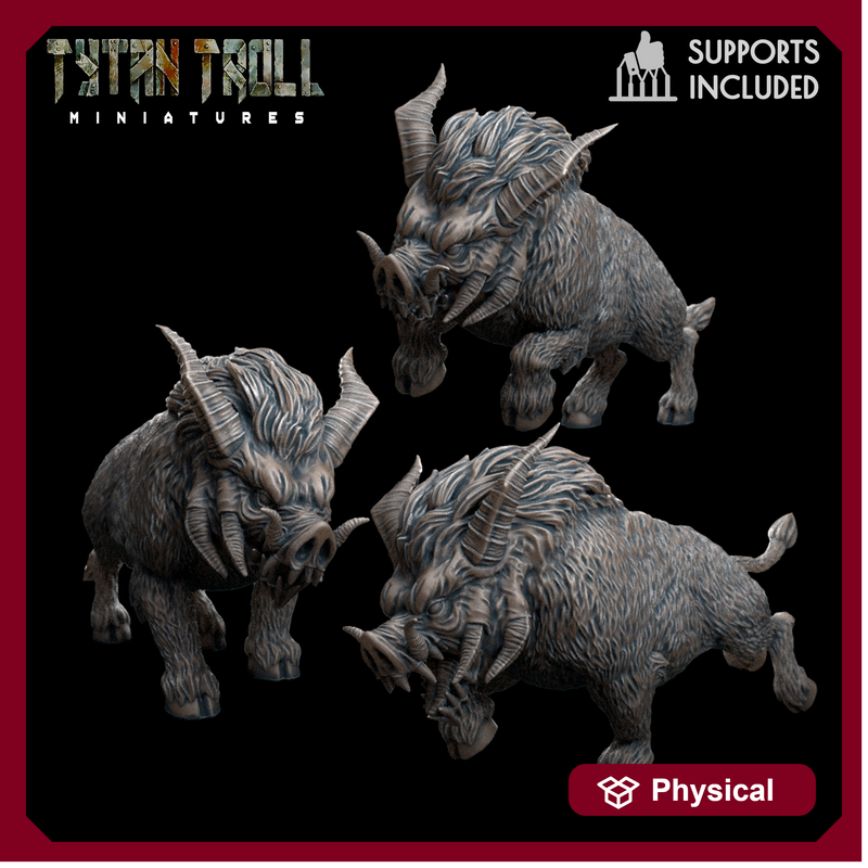 Boar Bundle - TytanTroll Miniatures - DnD - Fantasy - Only-Games