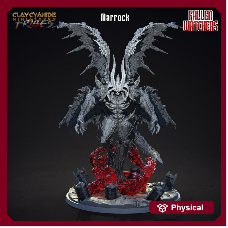 Marrock Demon Fallen | 28mm,32 mm Scales| 75mm, 100mm Bases |  Resin Miniature | Dungeons and Dragons | Pathfinder | D&D 5e | Clay Cyanide - Only-Games