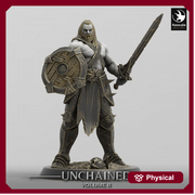 Ranger, Fighter, Sword and Shield, DnD Unpainted Miniature| 28mm, 32mm,54mm,75mm,100mm Scales | Dungeons & Dragons - Only-Games
