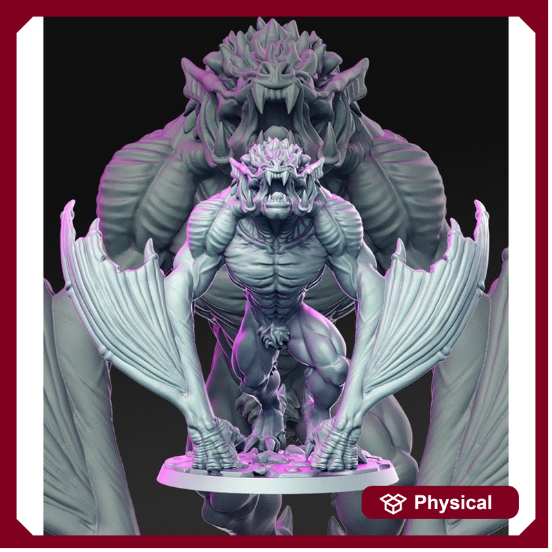 Vampiric monstrosity Giant Dire Bat- | 28mm and 32mm Scale | Giant Bat Miniature | Dungeons and Dragons | Pathfinder | Varghulf Courtier | - Only-Games
