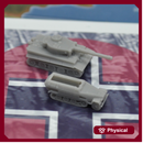 3D Printed 1/285 WW2 German Tiger Tank x5