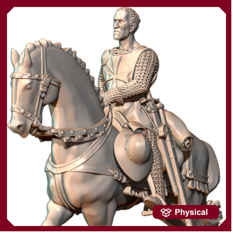 "Antonius Block on horse along the Coast - The 7th Seal" - 28mm