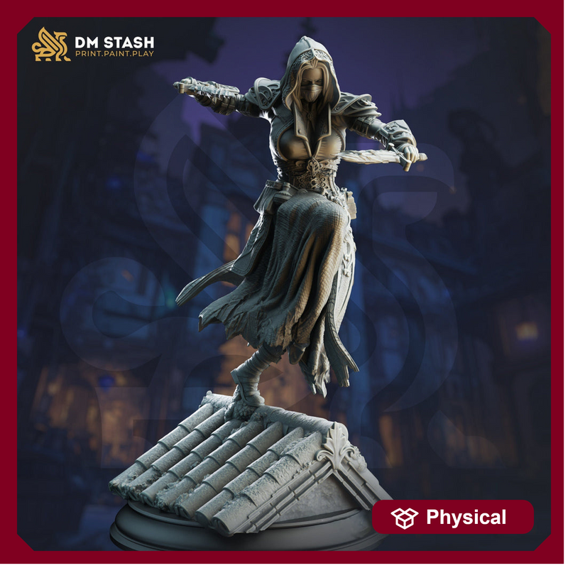 Human Female Rogue, Arcane Trickster, Thief, Assassin | 28mm, 32mm,54mm,75mm, 100mm Scale Resin Mini | D&D 5e Pathfinder | DM Stash - Only-Games