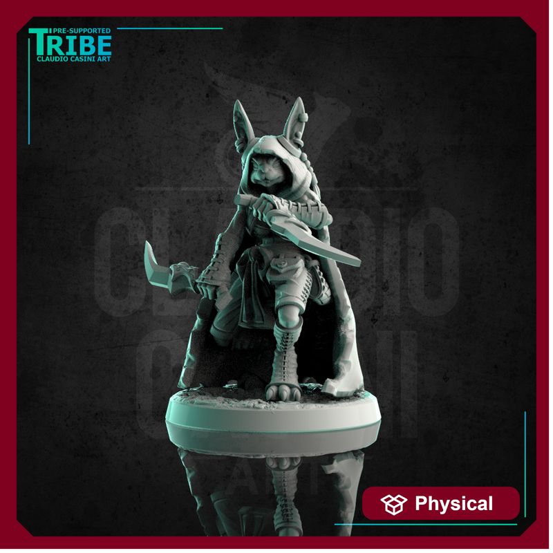 (0205) Female rabbitfolk thief rogue with two knives