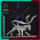 Illusionist Tabaxi & Beast - 2 Models - Were Folk -  PRESUPPORTED - Illustrated and Stats - 32mm scale