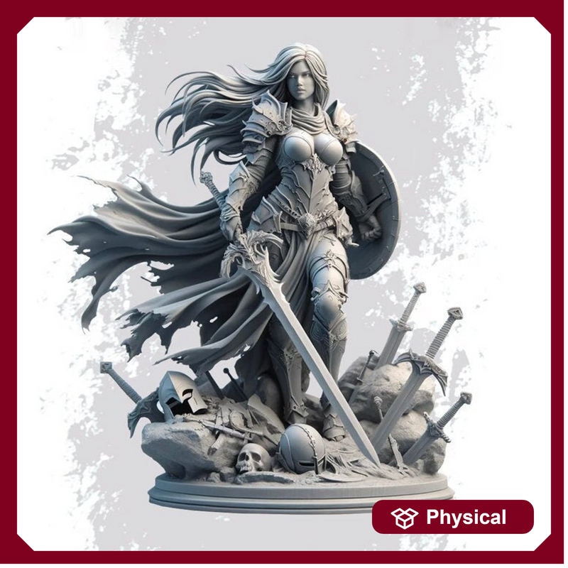 Female Human Paladin , PC NPC Miniature | NSFW Topless & Nude versions | 28mm, 32mm,54mm, 75mm, 100mm Scales |DnD 5e - Only-Games