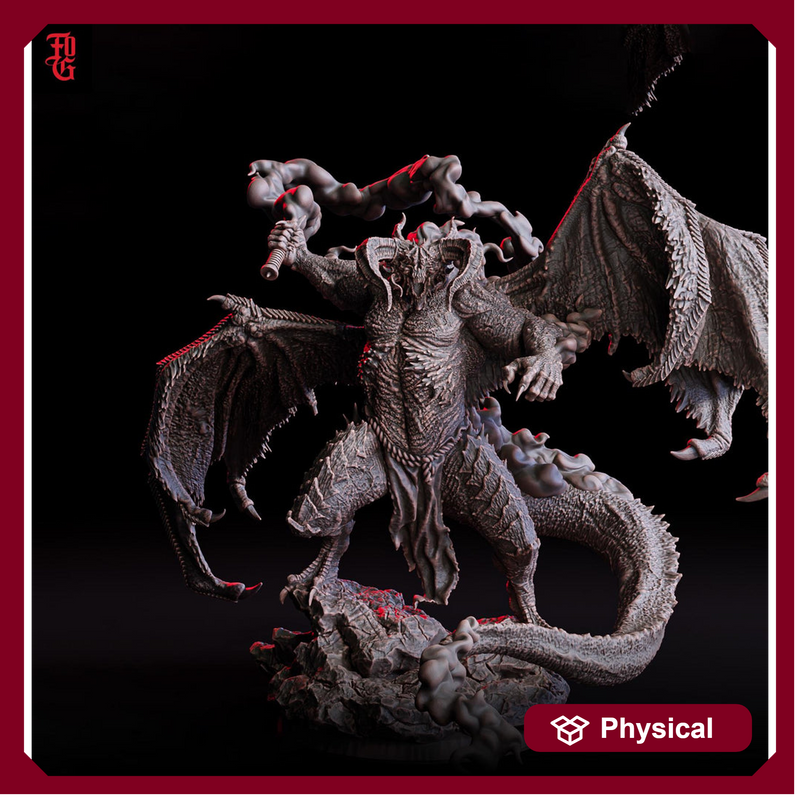 Bolrog Demon Devil Lord Pit Fiend (4 sizes) |  254mm Tall to top - Boss Monster Mini - Minis - D&D 5e - Pathfinder Figurine | Flesh of Gods - Only-Games