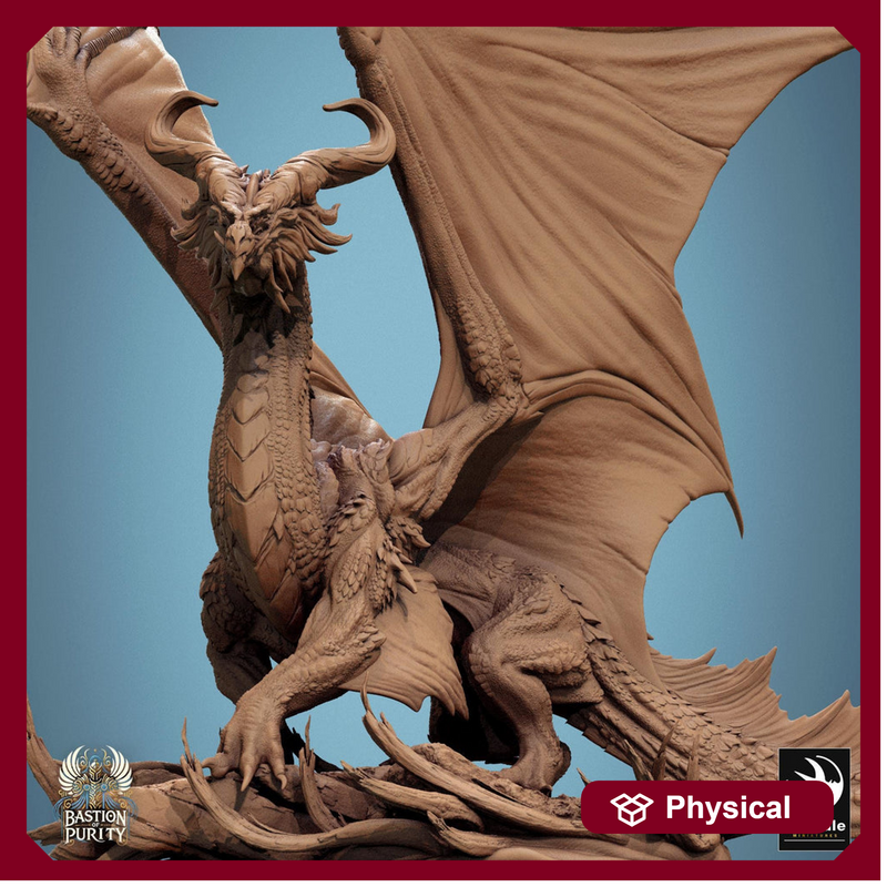 Legendary Dragon (4 sizes) D&D Miniature | 290mm Wing Span, 217mm Height | Resin Figurine | Dungeons and Dragons 5e Pathfinder | Great gift - Only-Games