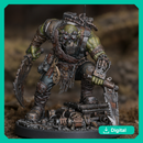 Skrapp Boss Sneakrut – Sci-Fi Orc Warlord Miniature | Scrap-Tech Tabletop Commander | Original Wargaming Model