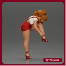 Sexy Girl Adjusting Her Stylish Red Heels