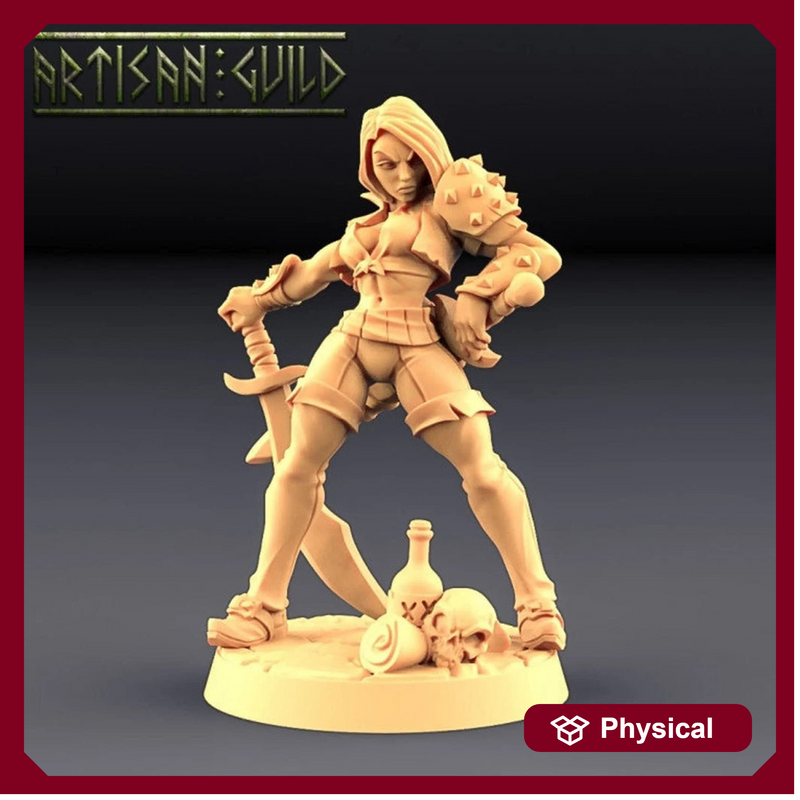 Rogue Assassin  Ranger Swords 2-Weapons Style | 28mm, 32mm, 75mm Scale Resin Miniature | Dungeons and Dragons | Artisan Guild - Only-Games