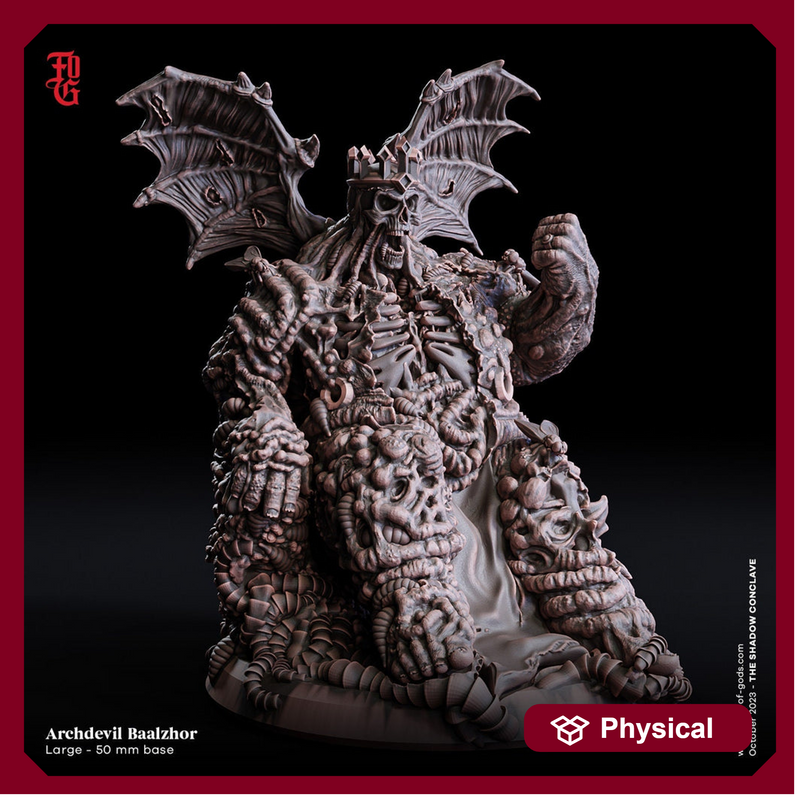 Archdevil Baalzhor Demon | 28mm,32mm,54mm,75mm,100mm Scale  - Boss Monster Mini - Minis - D&D 5e - Pathfinder Figurine | Flesh of Gods - Only-Games