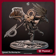 Human Winged Paladin, Angel Fighter Polearm | Miniature | 28mm, 32mm,54mm,75mm,100mm Scales | Pathfinder Figure | DnD | Figurine unpainted | - Only-Games