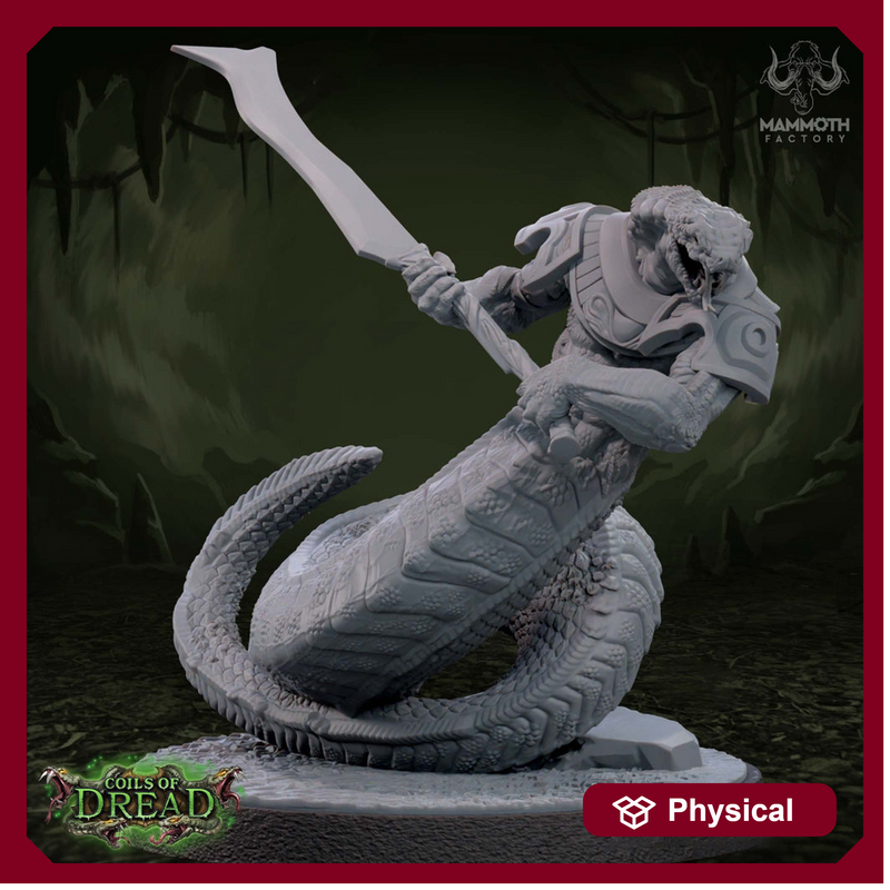 Yuan-Ti Pureblood Serpentfolk Unpainted Resin | 28mm,32mm,54mm,75mm Scale |  Dungeons and Dragons D&D 5e  | Pathfinder | Mammoth Factory - Only-Games