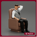 2 suited businessman like Thomas Shelby sitting in the first-class cabin of an airplane
