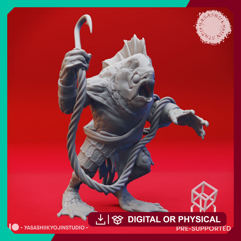 Kuo-toa - Hook - Tabletop Miniature (Pre-Supported)