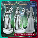 Elf Sorcerer Aurora - Elf Sorcerer Mage Sorcerer - 75mm + 35mm Scale