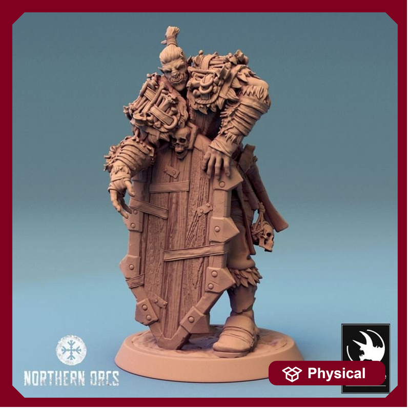 Orc Fighter Barbarian Shield, Half-Orc | Scales: 28mm,32mm ,,54mm,75mm,100mm  Megaboss | Dungeons & Dragons 5e |Pathfinder - Only-Games